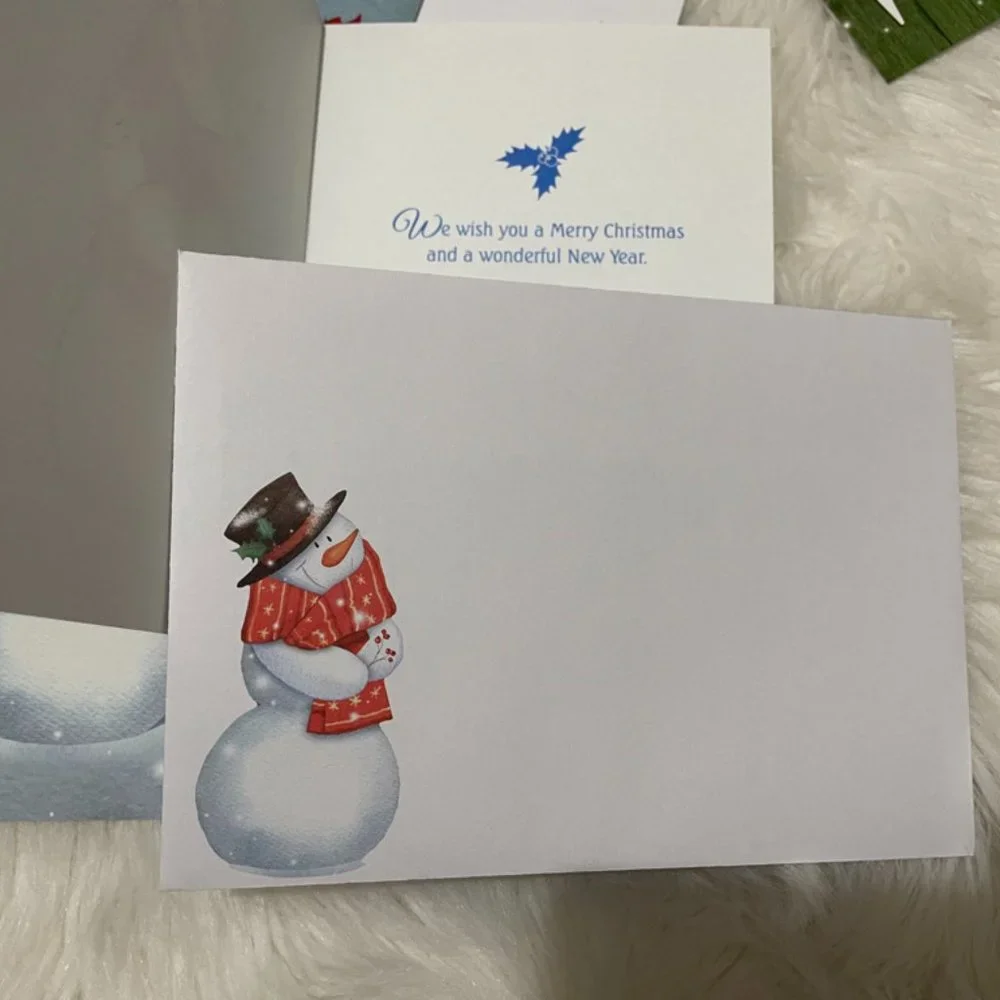 20 Holiday cards bundle (w/ designed envelopes& Matching seal & to from stickers
